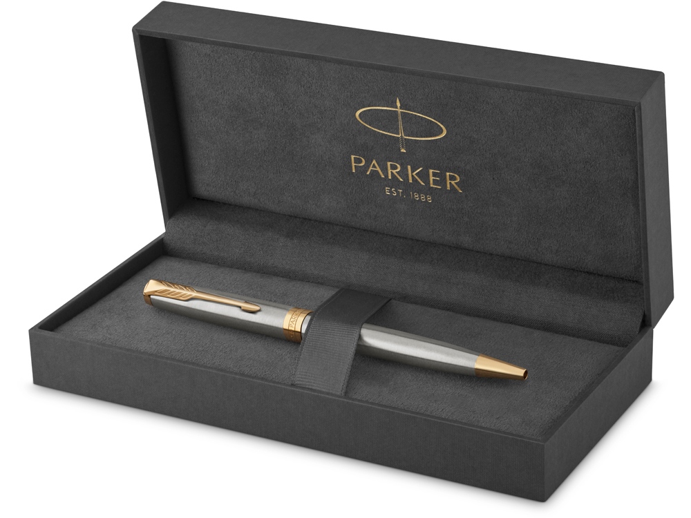 Ручка шариковая «Parker Sonnet Core Stainless Steel GT», серебристый/золотистый-3