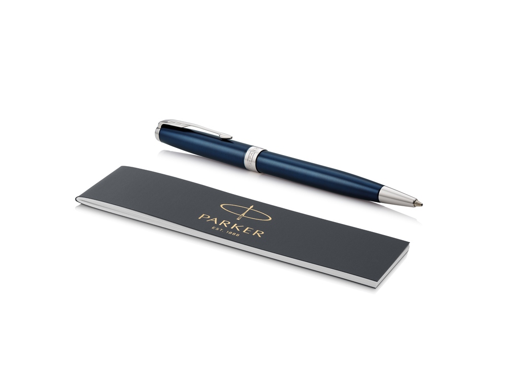 Ручка шариковая «Parker Sonnet Core Subtle Blue CT», синий/серебристый-2