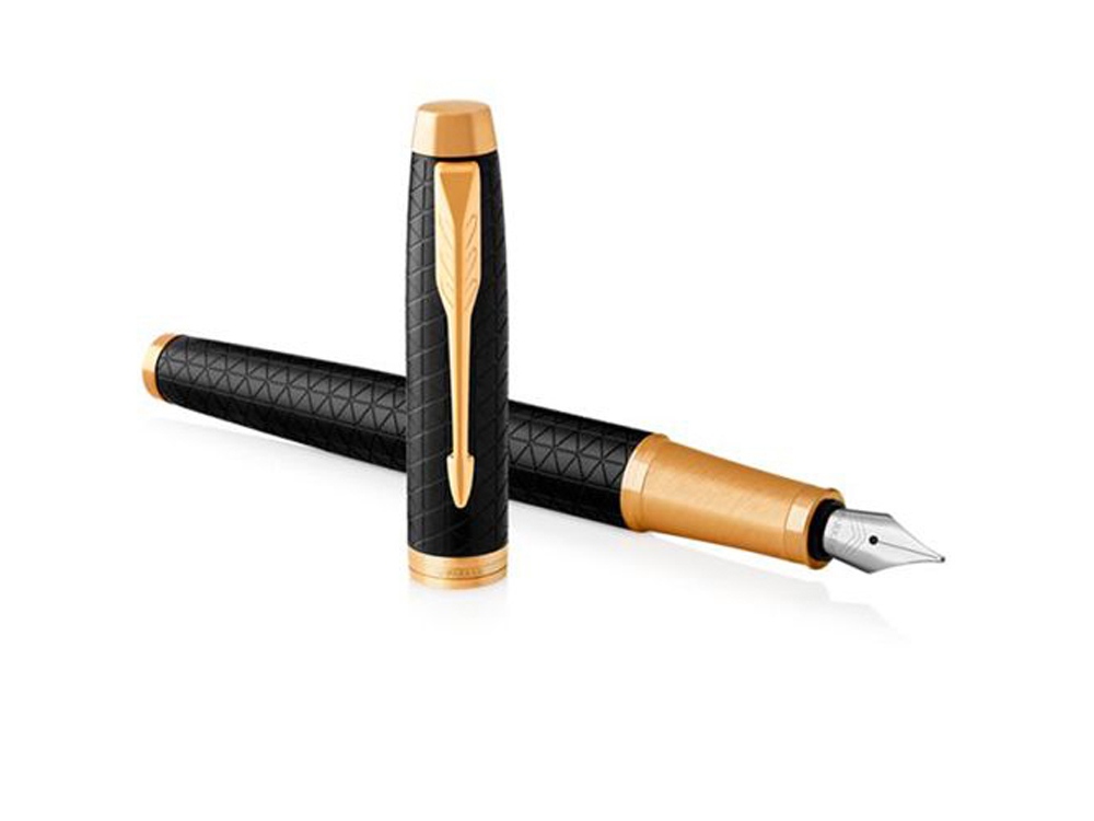 Перьевая ручка Parker IM Premium Black GT, перо: F, цвет чернил: blue, в подарочной упаковке.-3