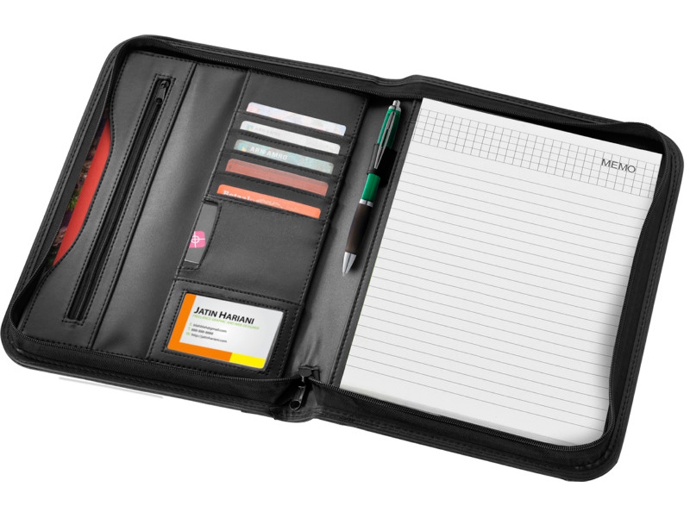 Папка A4 "Ebony" на молнии, черный-1