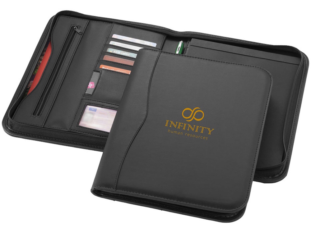 Папка A4 "Ebony" на молнии, черный-3
