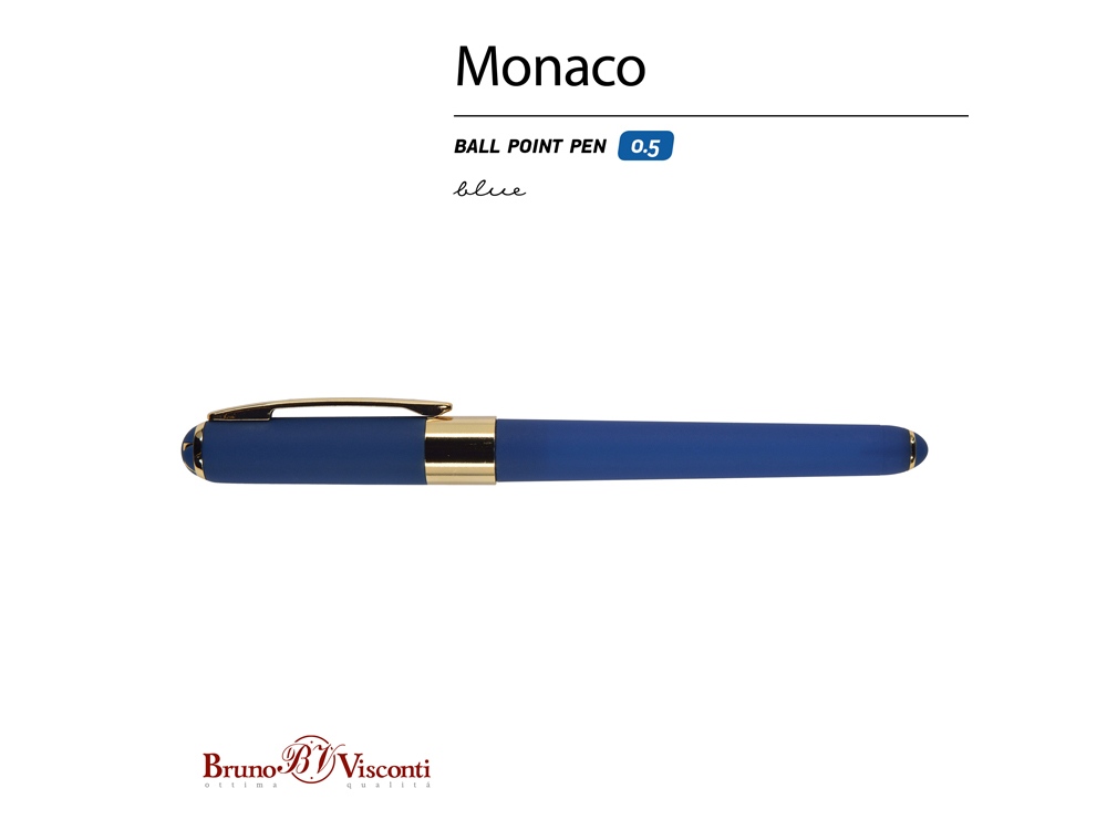 Ручка пластиковая шариковая «Monaco», 0,5мм, синие чернила, темно-синий-1