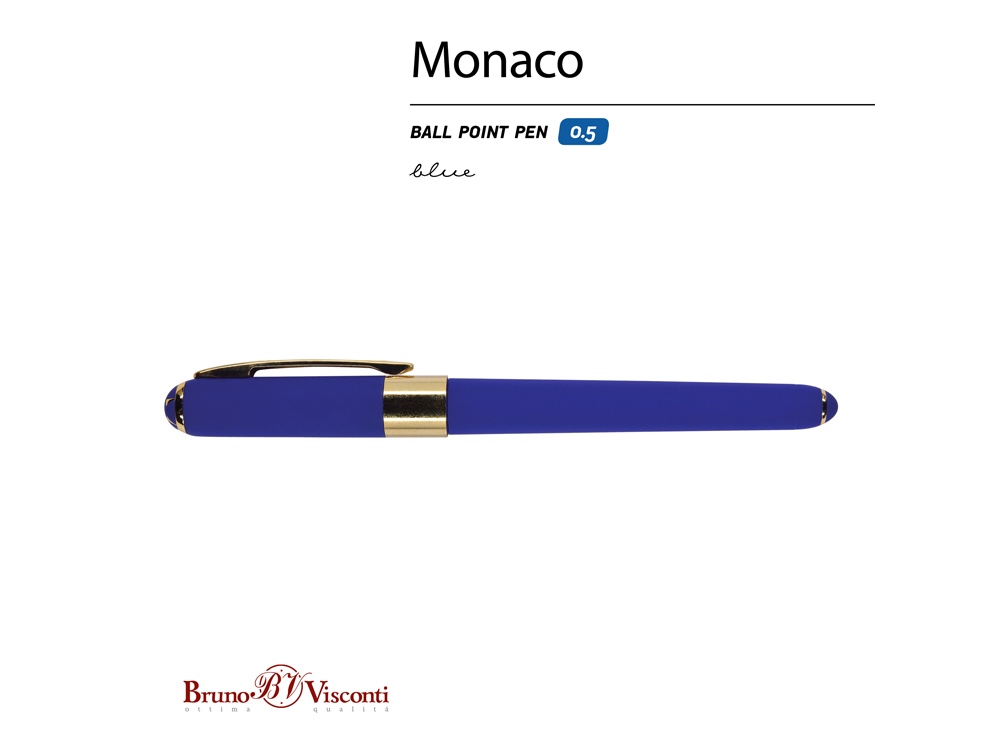 Ручка пластиковая шариковая «Monaco», 0,5мм, синие чернила, сине-фиолетовый-1