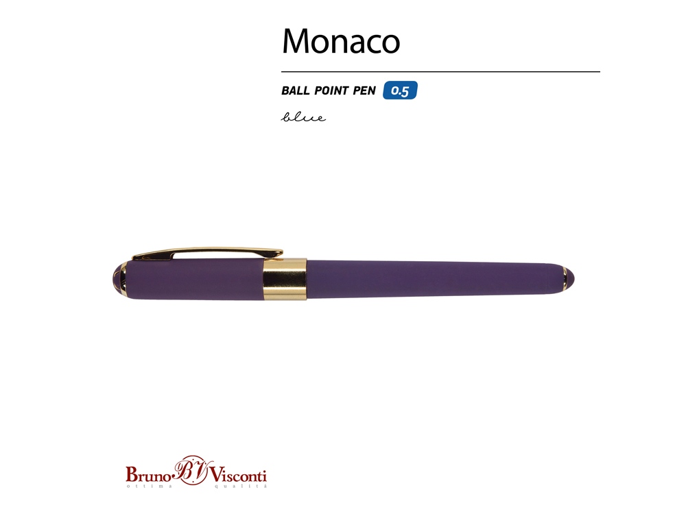 Ручка пластиковая шариковая «Monaco», 0,5мм, синие чернила, виноградный-1