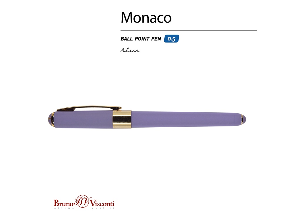 Ручка пластиковая шариковая «Monaco», 0,5мм, синие чернила, лавандовый-1