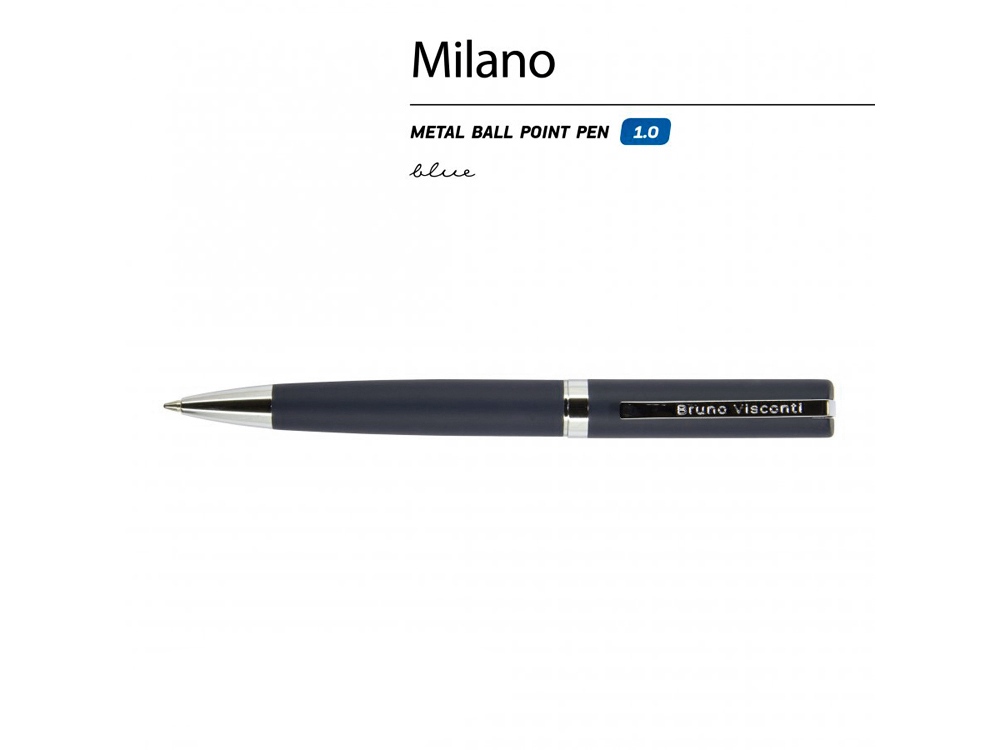 Ручка шариковая автоматическая BrunoVisconti® "MILANO" цвет корпуса синий, 1 мм-1