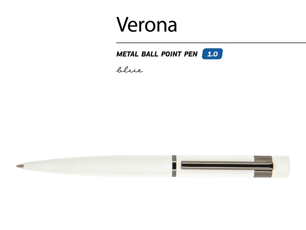 Ручка шариковая автоматическая BrunoVisconti "VERONA" цвет корпуса белый, soft-touch, 1 мм, синяя-1