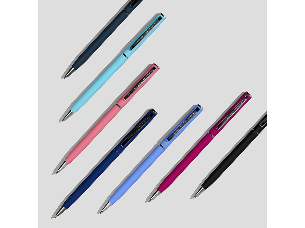 Ручка шариковая автоматическая BrunoVisconti® "PALERMO" цвет корпуса бордовый, soft-touch, 0.7 мм-7
