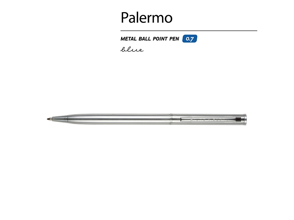 Ручка шариковая автоматическая BrunoVisconti® "PALERMO" цвет корпуса серебряный, 0.7 мм-1