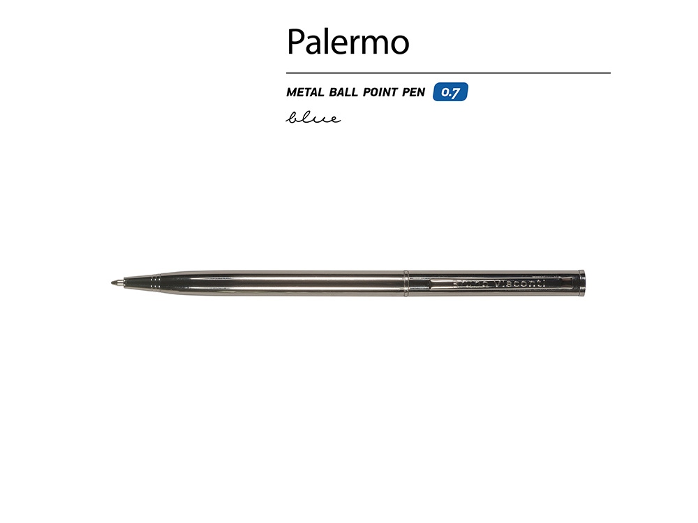 Ручка шариковая автоматическая BrunoVisconti® "PALERMO" цвет корпуса вороненая сталь, 0.7 мм-1