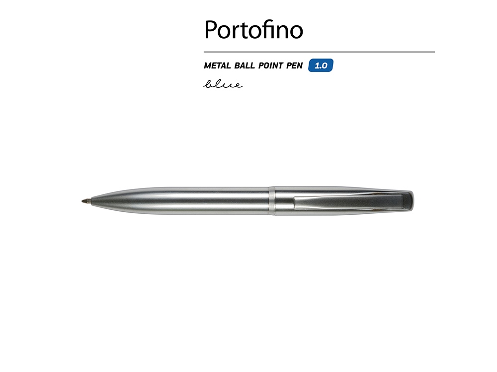 Ручка металлическая шариковая "Portofino", серебристый-1