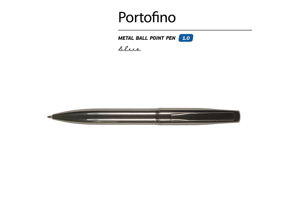 Ручка металлическая шариковая "Portofino", вороненая сталь-1
