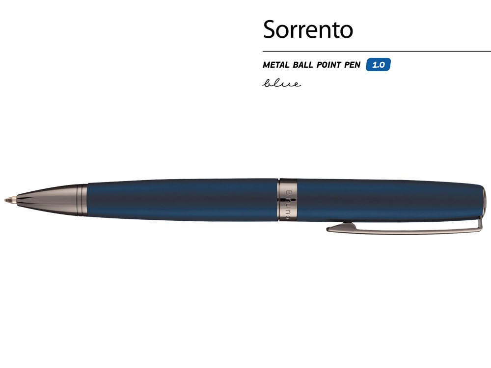 Ручка металлическая шариковая "Sorrento", синий матовый-1