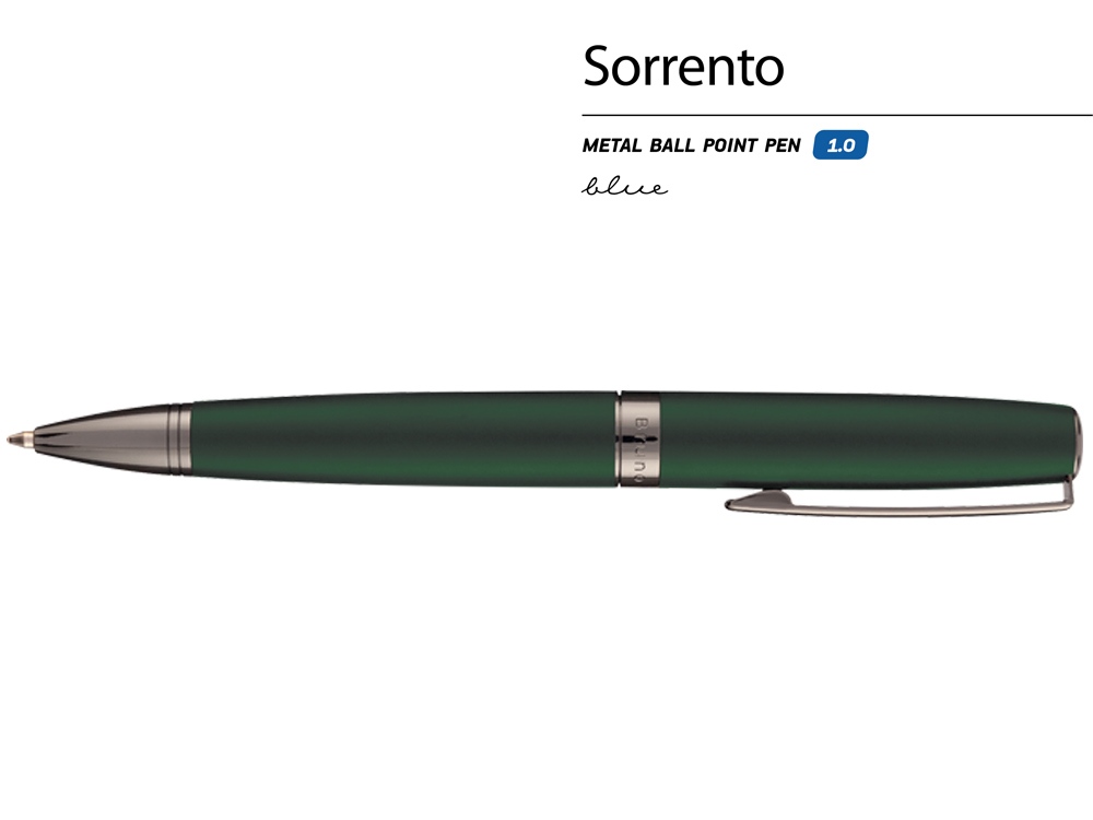 Ручка металлическая шариковая  "Sorrento", зеленый матовый-1
