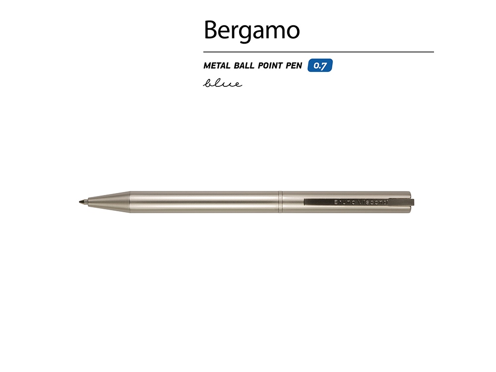 Ручка металлическая шариковая "Bergamo", шампань-1