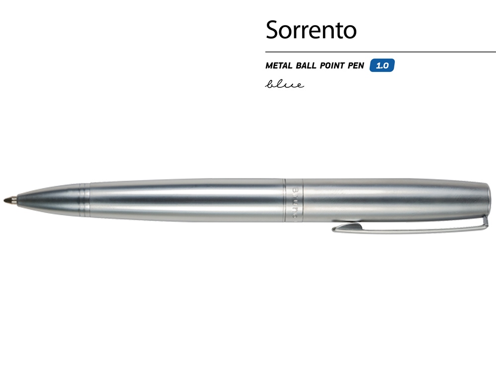 Ручка металлическая шариковая  "Sorrento", серебристый-1
