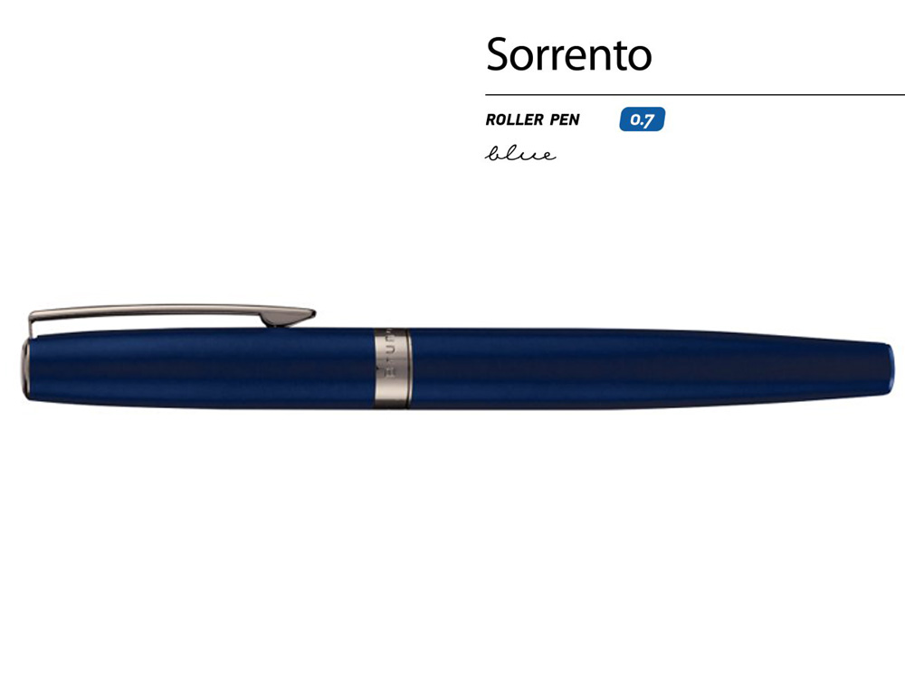 Ручка металлическая роллер  "Sorrento", синий матовый-1