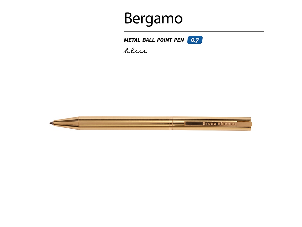 Ручка металлическая шариковая "Bergamo", золотистый-1