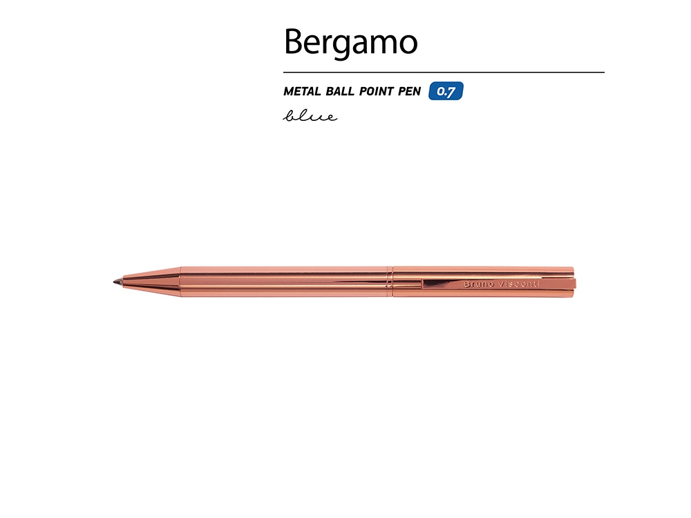 Ручка металлическая шариковая "Bergamo", розовое золото-1