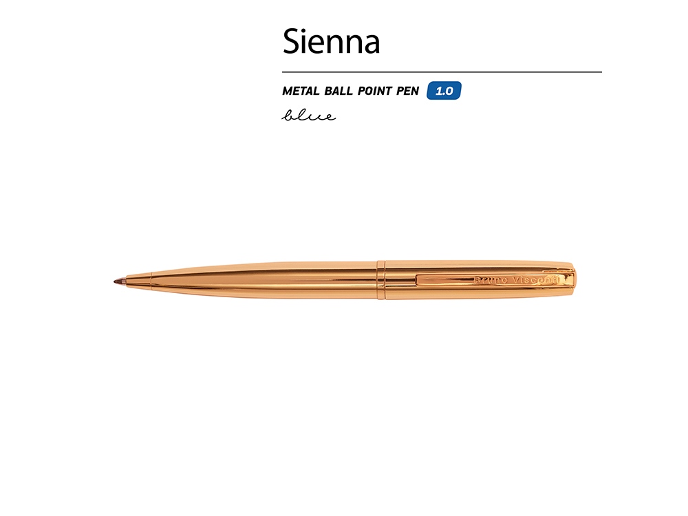 Ручка металлическая шариковая "Sienna", золотистый-1