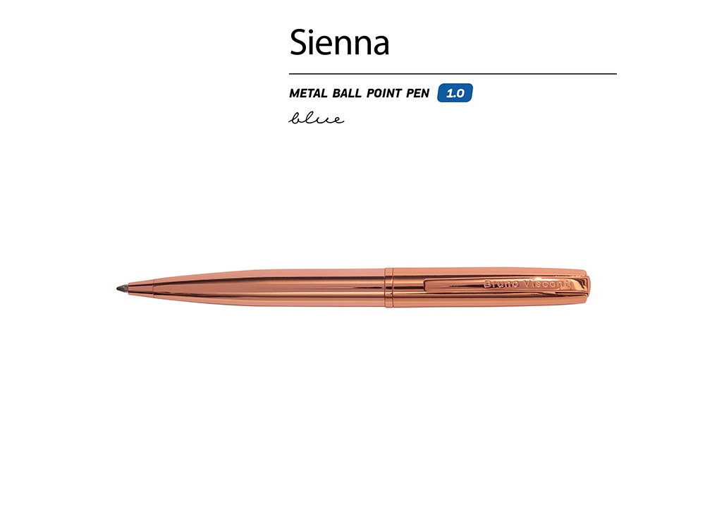 Ручка металлическая шариковая "Sienna", розовое золото-1