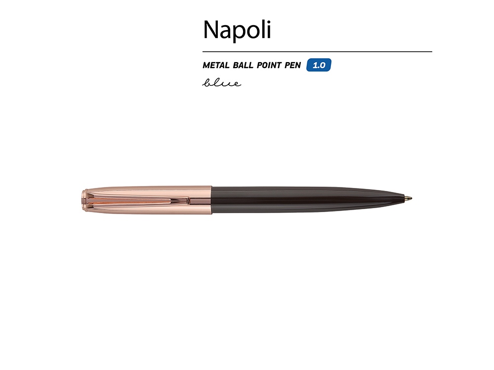 Ручка металлическая шариковая "Napoli", коричневый/розовое золото-1