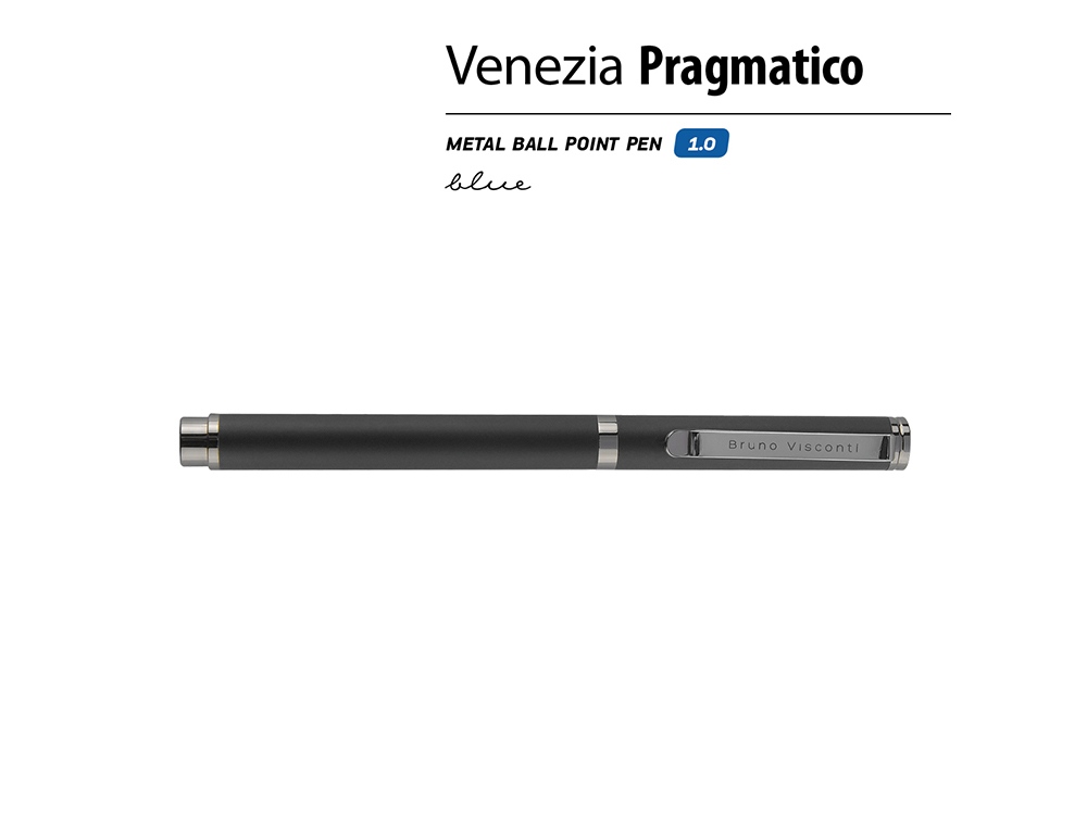 Ручка металлическая шариковая "Venezia Pragmatico" софт-тач,черный-1