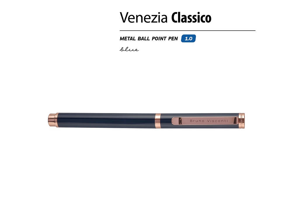 Ручка металлическая шариковая "Venezia Classico", синий-1