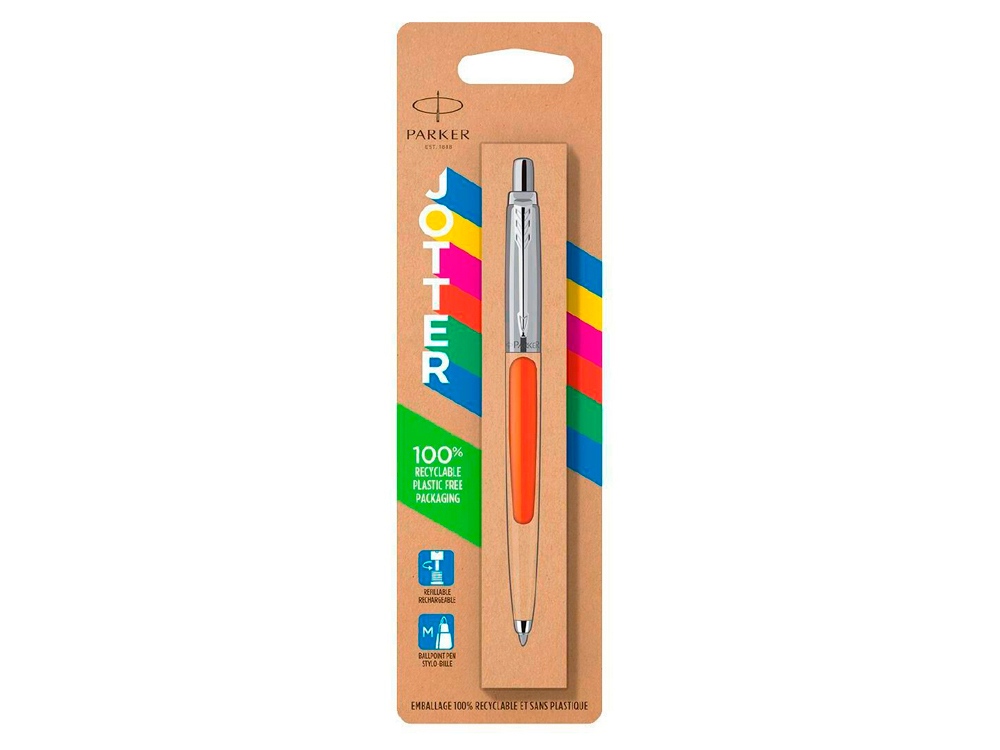 Шариковая ручка Parker Jotter ORIGINALS ORANGE CT, стержень: M blue ЭКО-УПАКОВКА-3