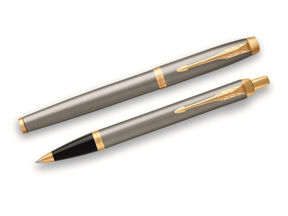 Набор «Parker IM Core Brushed Metal GT»: ручка шариковая, ручка роллер-1