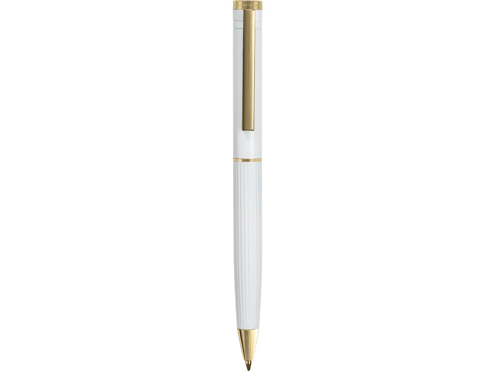 Шариковая металлическая ручка с золотистым слоем "Monarch Gold", белая-2