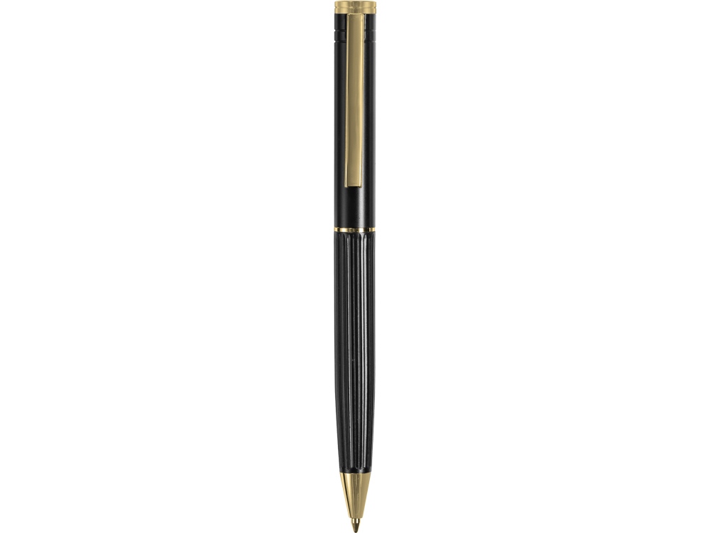 Шариковая металлическая ручка с золотистым слоем "Monarch Gold", черная-2