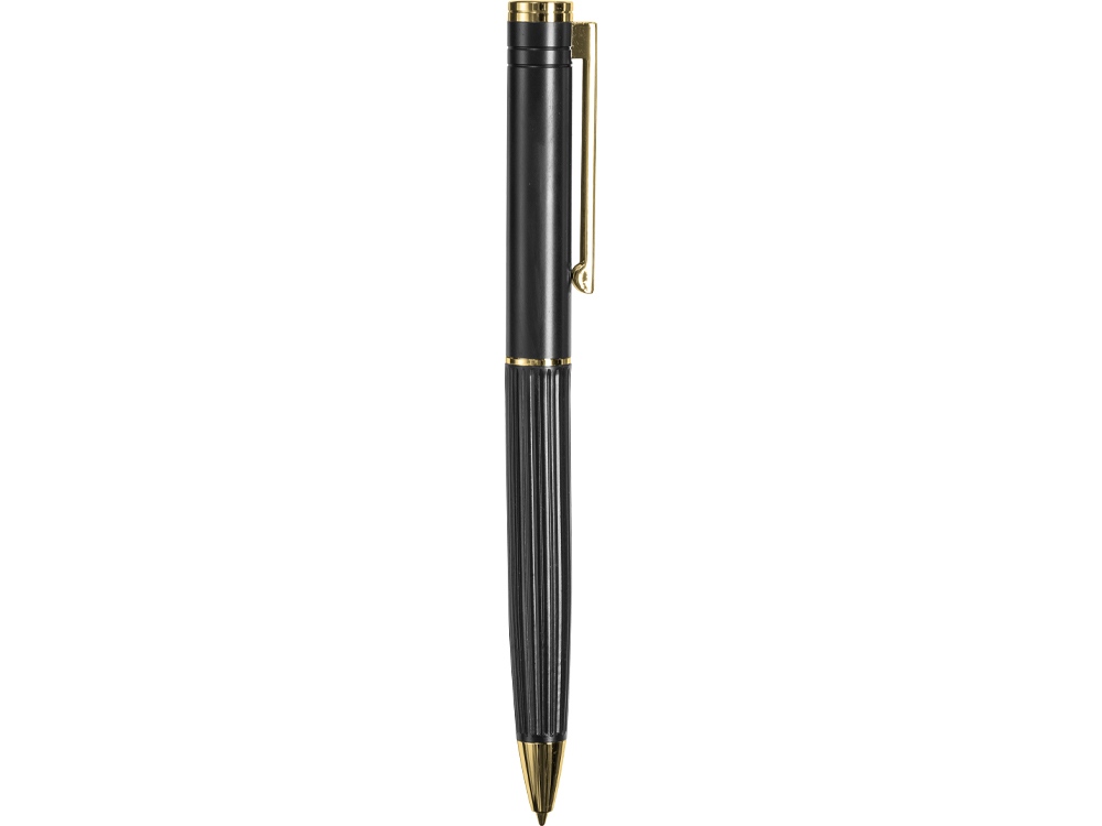 Шариковая металлическая ручка с золотистым слоем "Monarch Gold", черная-3