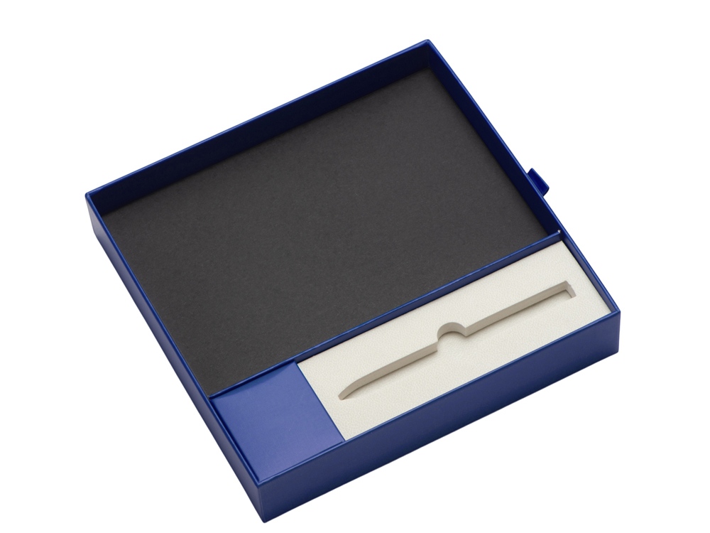 Набор блокнот в гибкой обложке А5 и металлическая шариковая ручка "Nabokov", синий-12