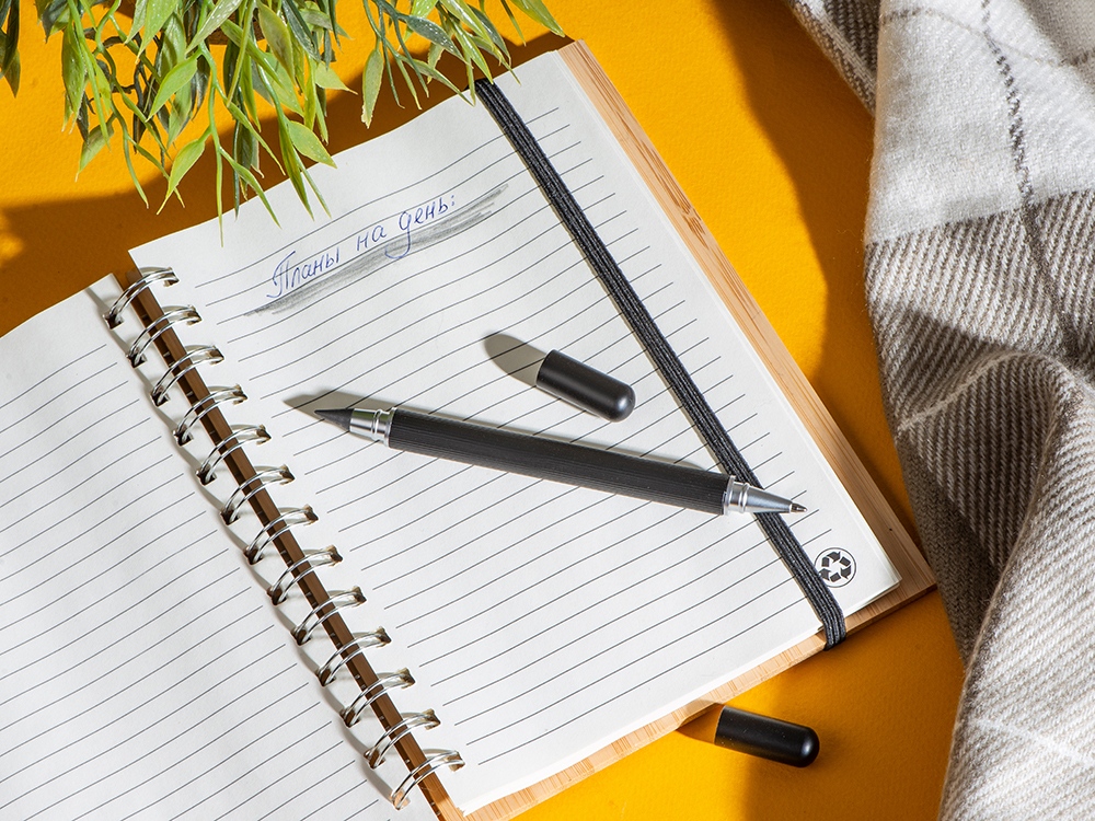 Металлическая ручка и вечный карандаш "Van Gogh" с рельефным покрытием, черный-7