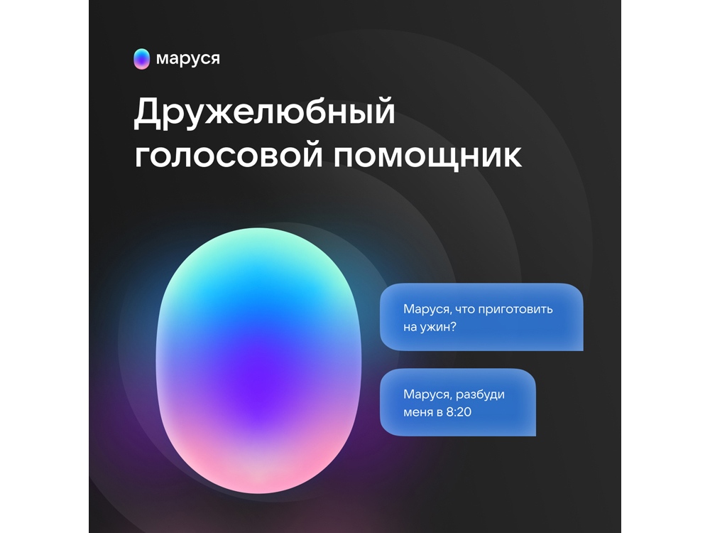 Умная колонка VK Капсула с голосовым помощником Марусей, черный-4