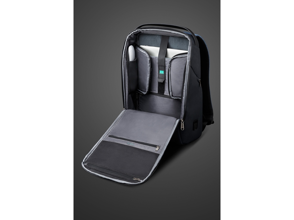 Антикражный рюкзак FlexPackPro для ноутбука 15.6", серый/черный-10