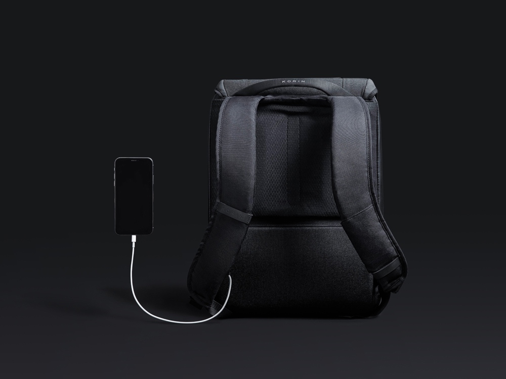 Водостойкий антикражный рюкзак Clickpack для ноутбука 15.6", черный-18
