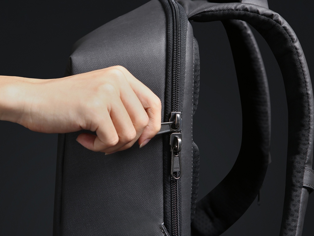Водостойкий антикражный рюкзак Hipack для ноутбука 15.6", черный-13