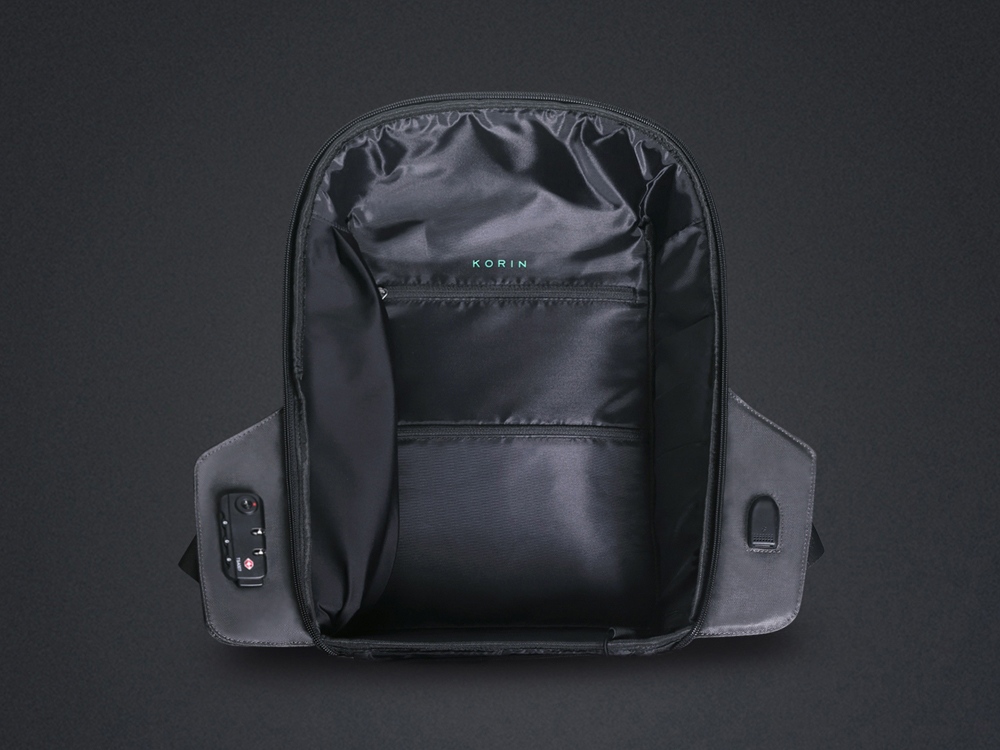 Водостойкий антикражный рюкзак Hipack для ноутбука 15.6", черный-14