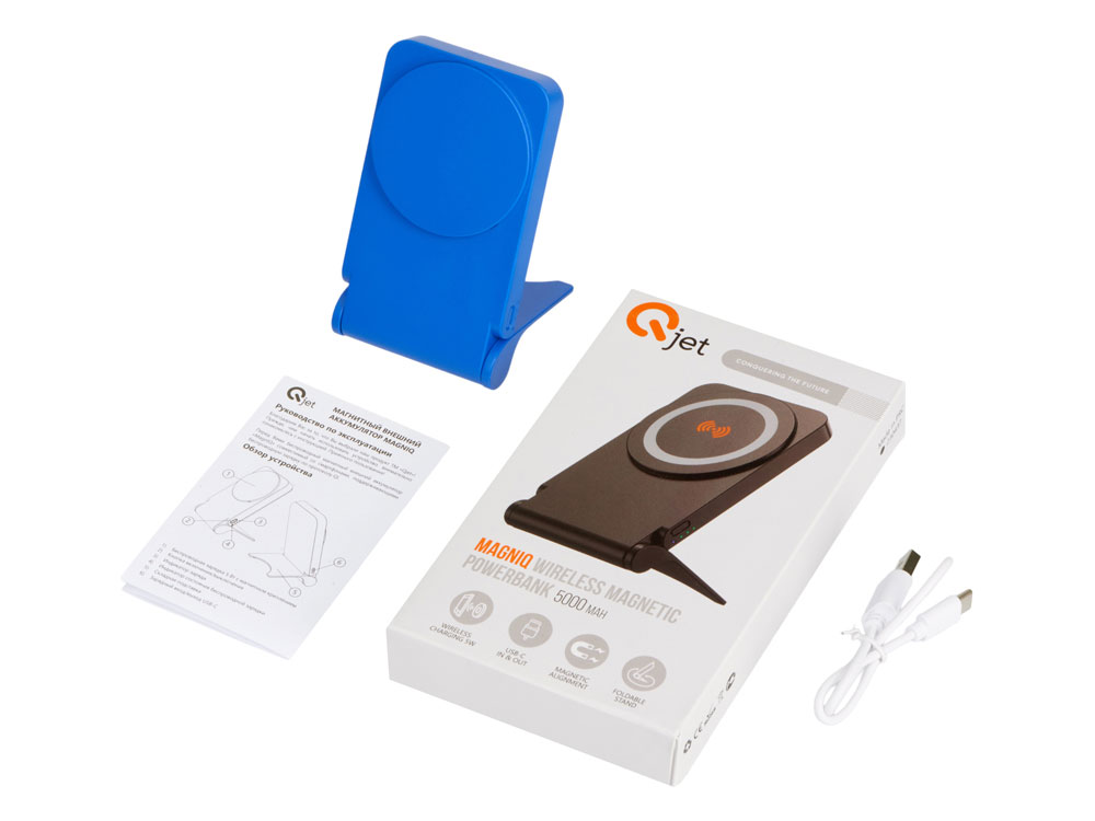 Внешний магнитный аккумулятор "MagnIQ", синий, 5000 mAh-9