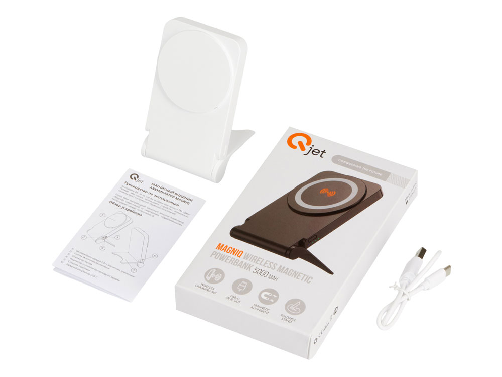 Внешний магнитный аккумулятор "MagnIQ", белый, 5000 mAh-9