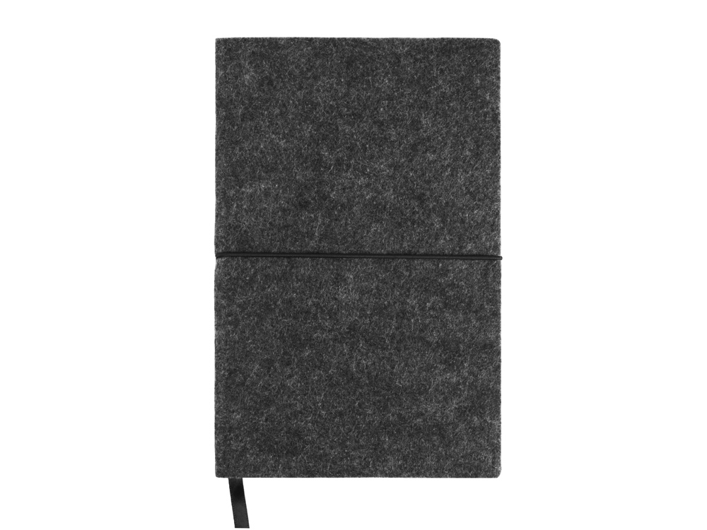Блокнот из RPET-фетра А5 "Felt", гибкая обложка, 80 листов 70 гр/м2 белой бумаги, темно-серый-1