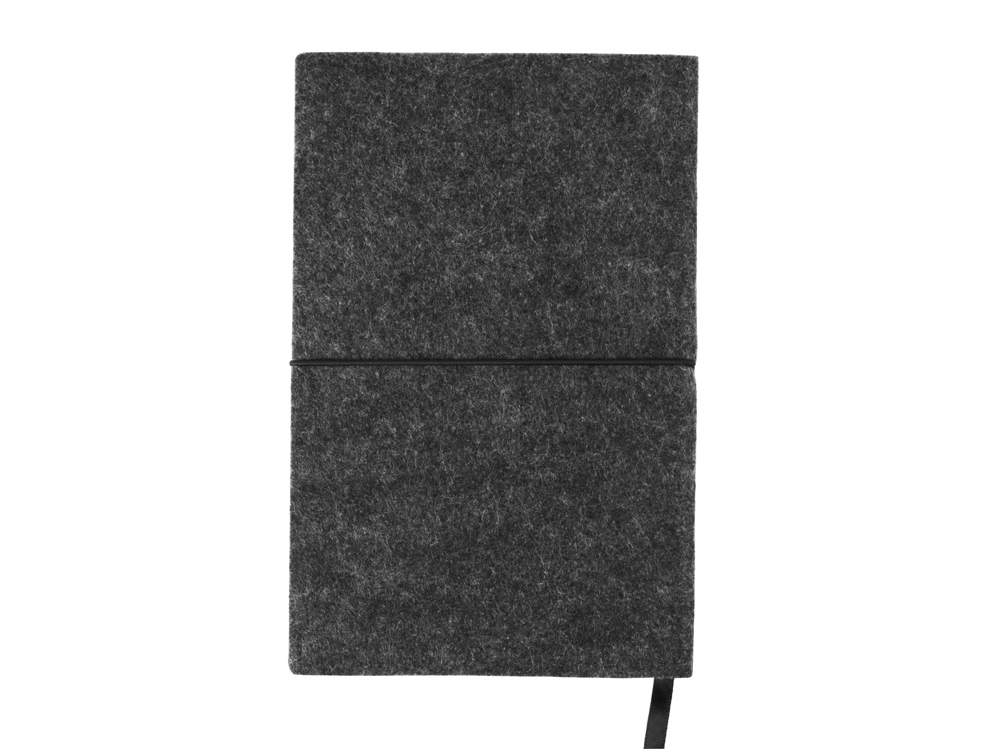 Блокнот из RPET-фетра А5 "Felt", гибкая обложка, 80 листов 70 гр/м2 белой бумаги, темно-серый-2