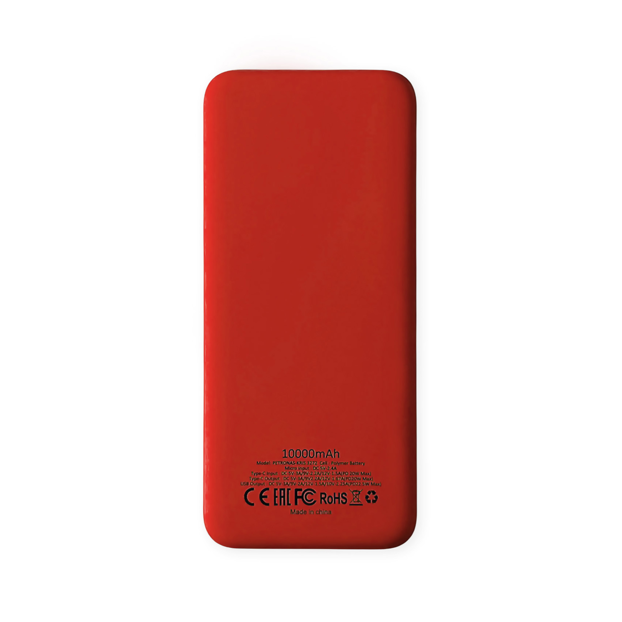 Внешний аккумулятор Kris soft touch, 10000mAh (Красный)-2