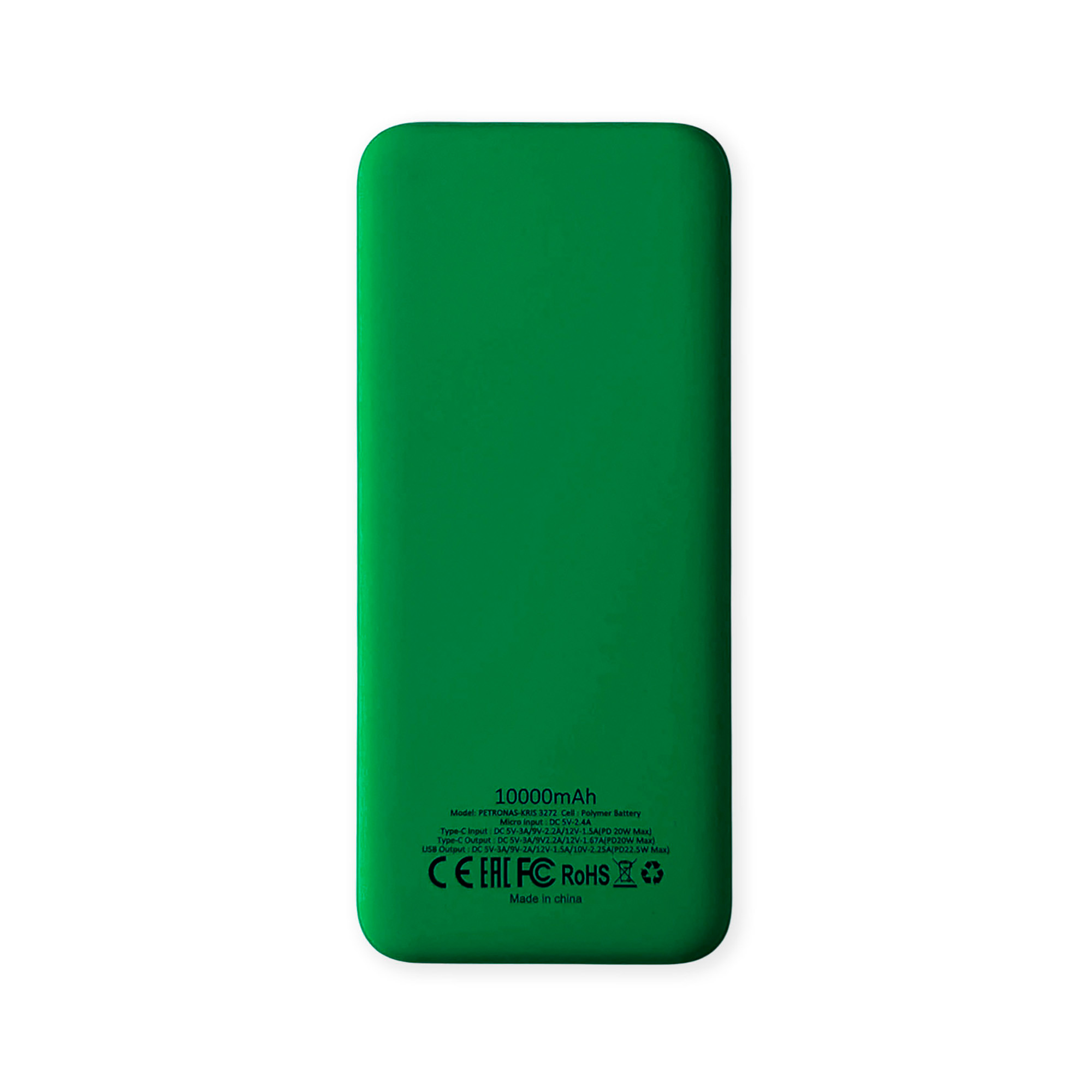Внешний аккумулятор Kris soft touch, 10000mAh (Зелёный)-2
