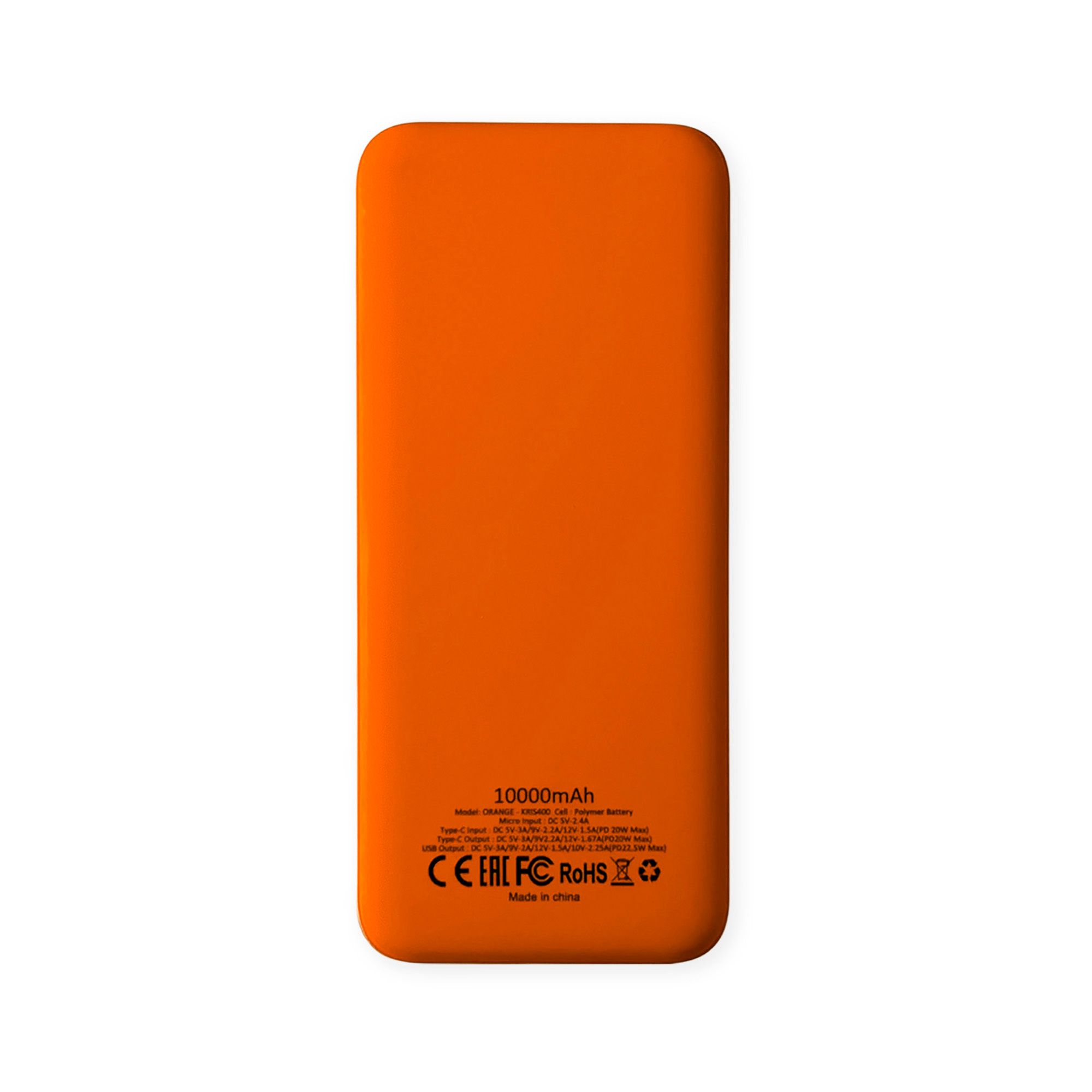 Внешний аккумулятор Kris soft touch, 10000mAh (Оранжевый)-2
