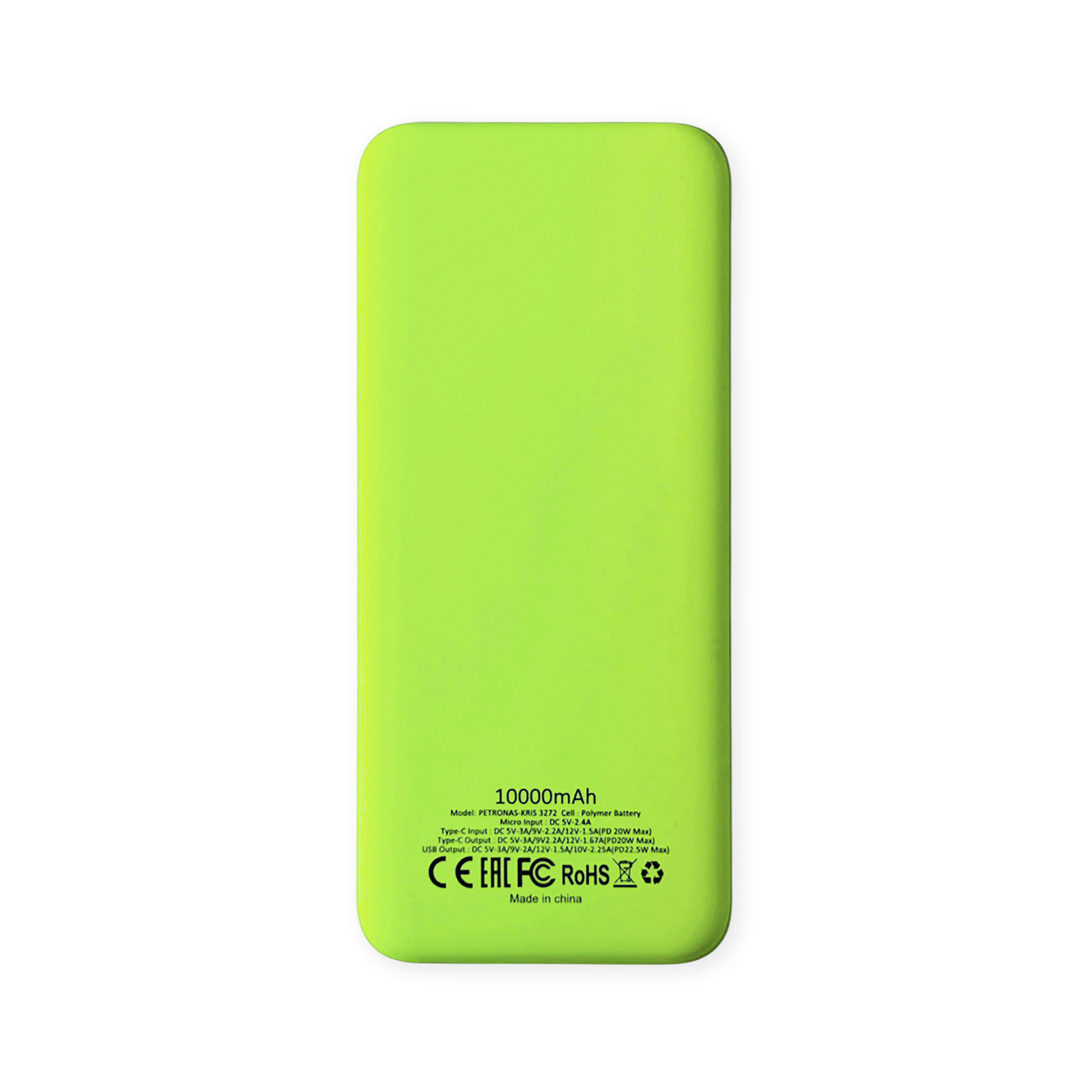 Внешний аккумулятор Kris soft touch, 10000mAh (Светло-зелёный)-2