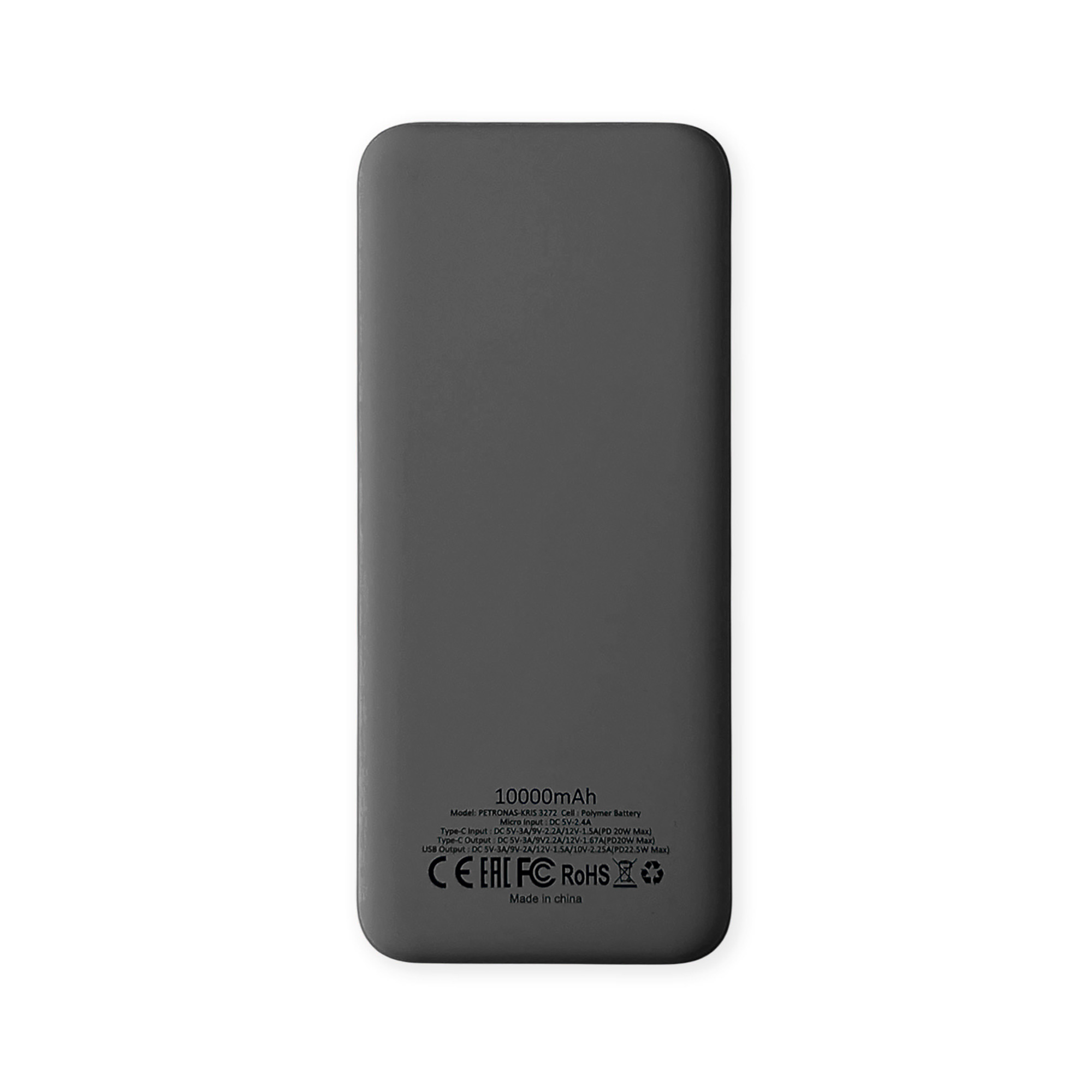 Внешний аккумулятор Kris soft touch, 10000mAh (Серый)-2
