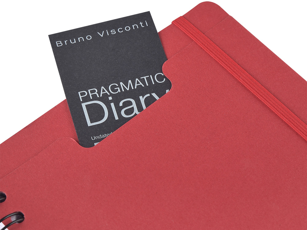 Ежедневник недатированный на гребне А5 "Pragmatic", красный-2